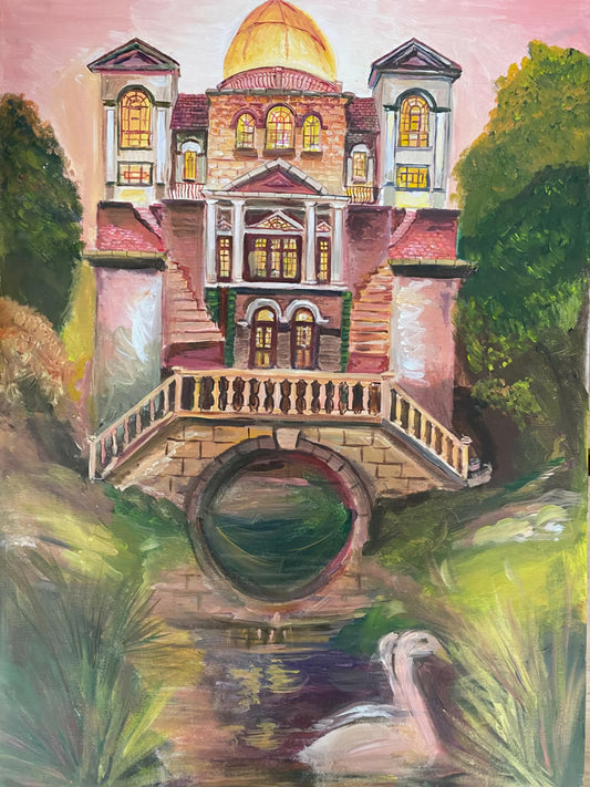 Swan Lake and Palace (acrylic)